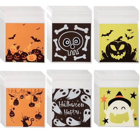 5 bolsas con autosellantes de Halloween