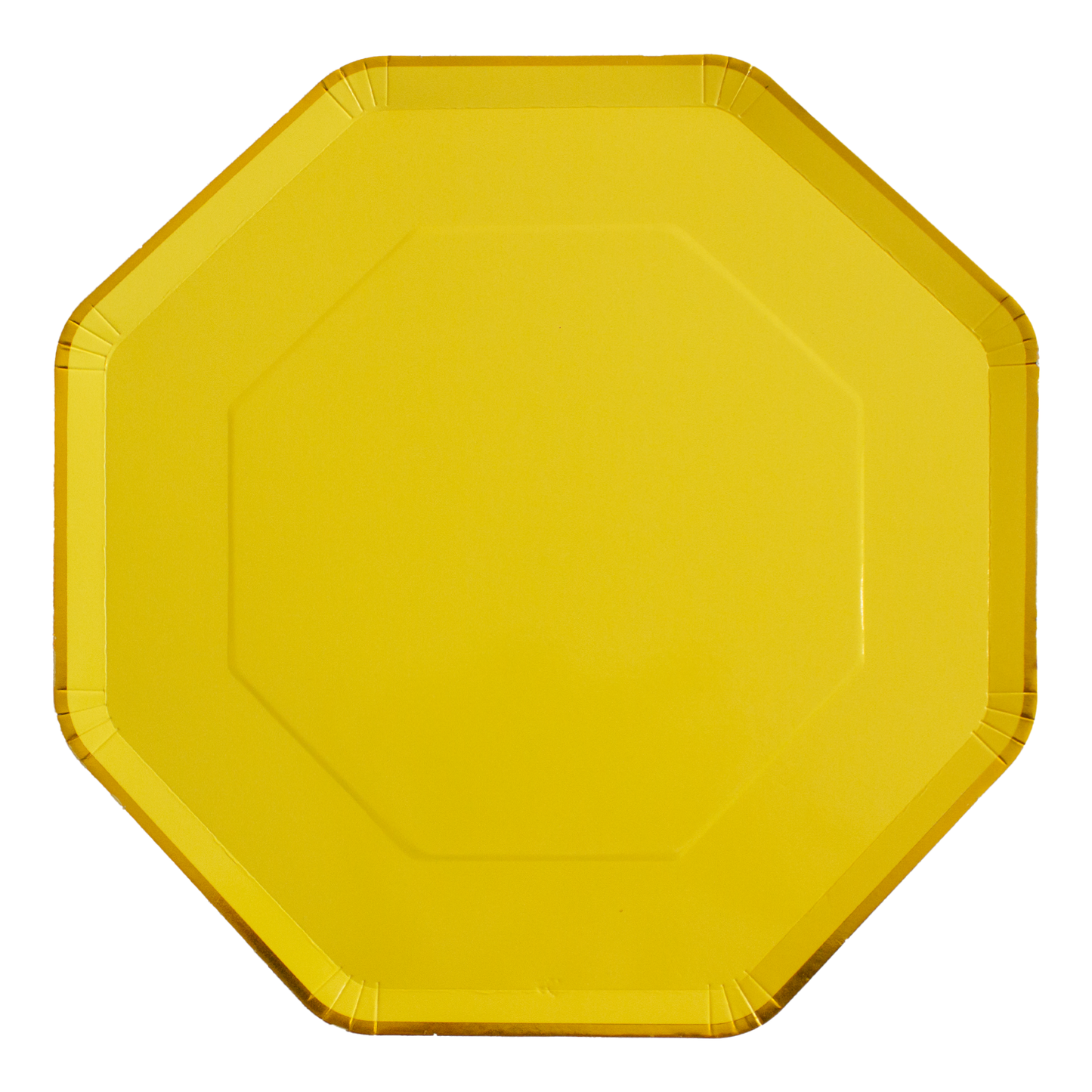 Plato octagonal amarillo grande