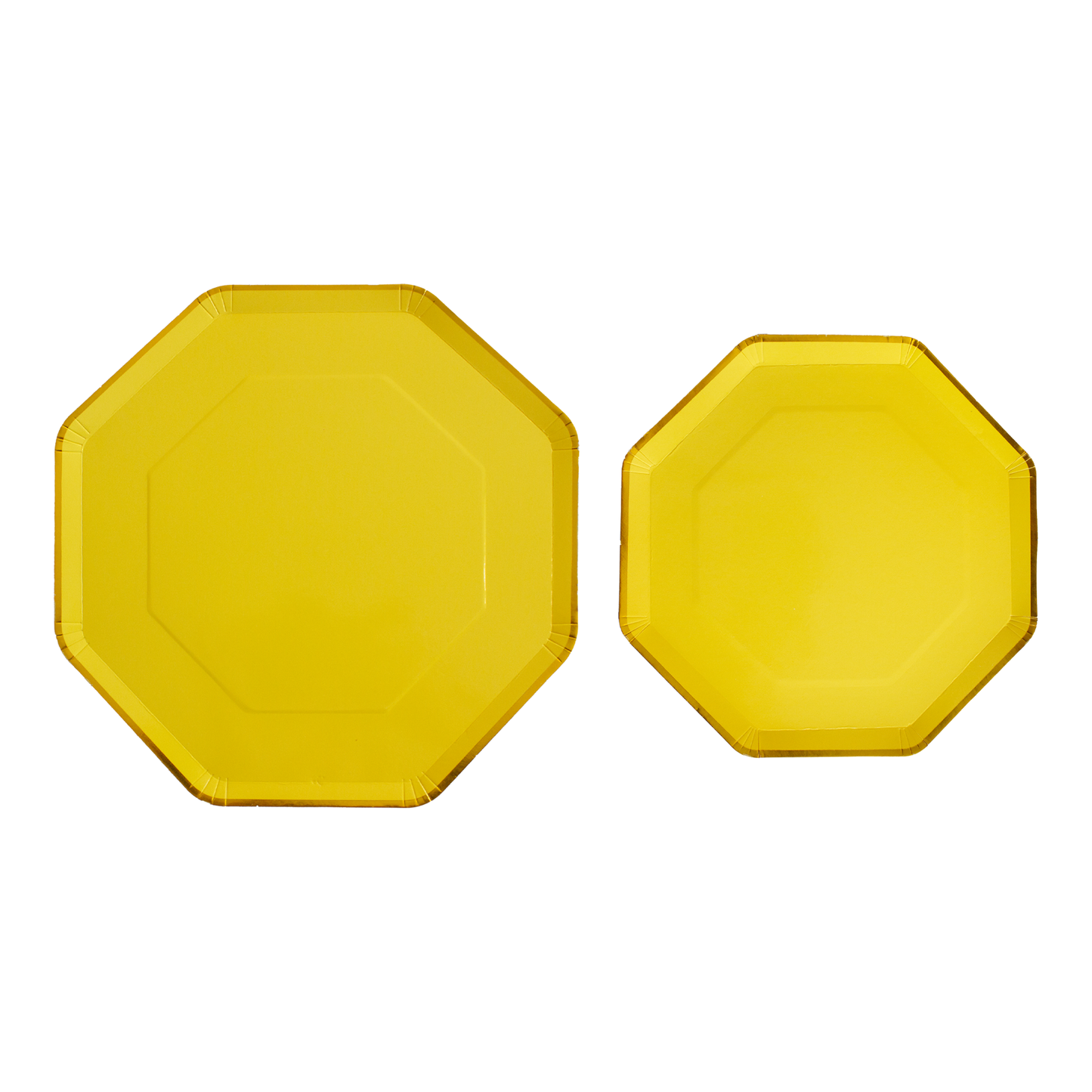 Plato octagonal amarillo grande