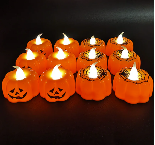 5 Velas en forma de calabaza